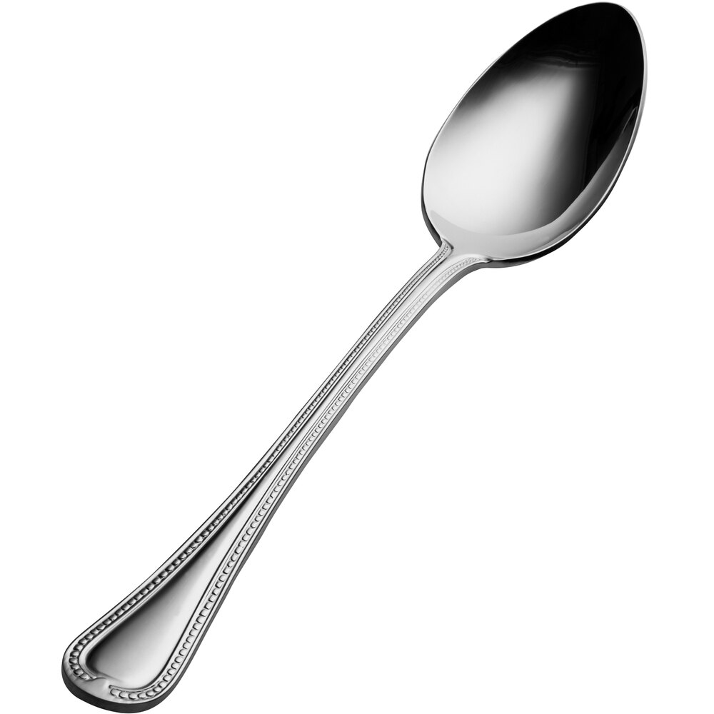 Bon Chef S704 Bolero 9 1/4" 18/10 Extra Heavy Weight Stainless Steel Table / Serving Spoon - 12/Case