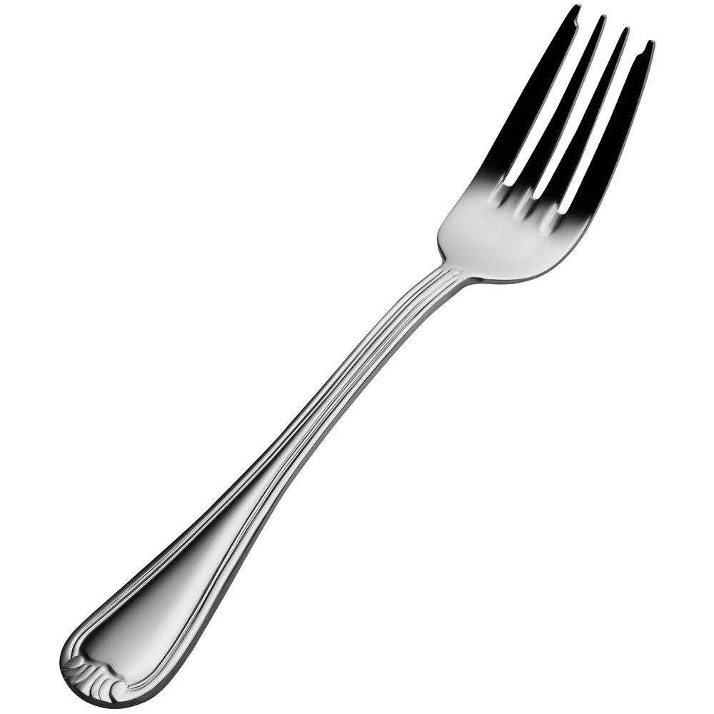 Bon Chef S907 Renoir 7 1/4" 18/10 Extra Heavy Weight Stainless Steel Salad/Dessert Fork - 12/Case