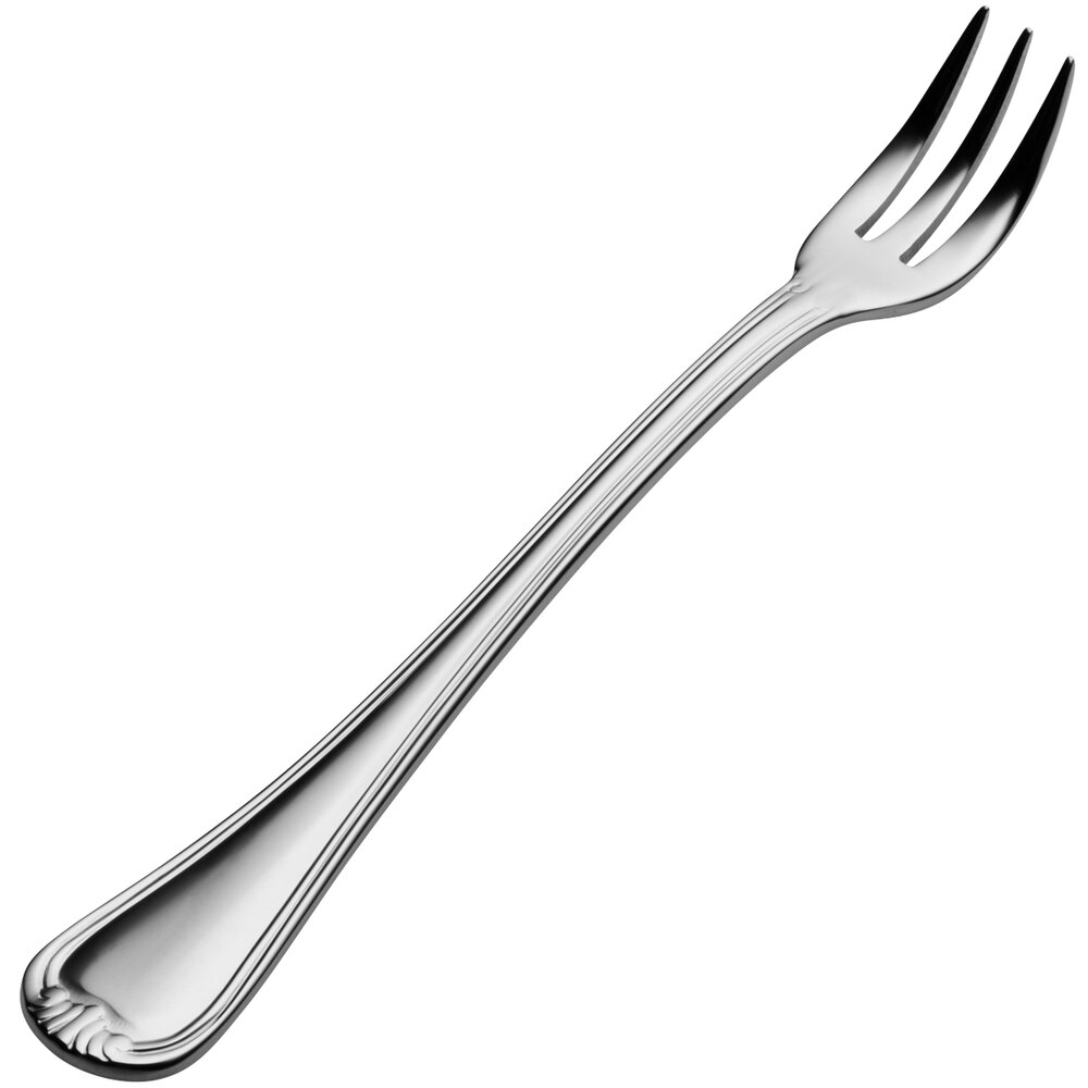 Bon Chef S908 Renoir 5 5/8" 18/10 Extra Heavy Weight Stainless Steel Oyster/Cocktail Fork - 12/Case