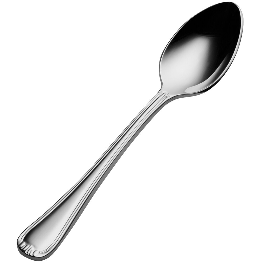 Bon Chef S916 Renoir 4 5/8" 18/10 Extra Heavy Weight Stainless Steel Demitasse Spoon - 12/Case