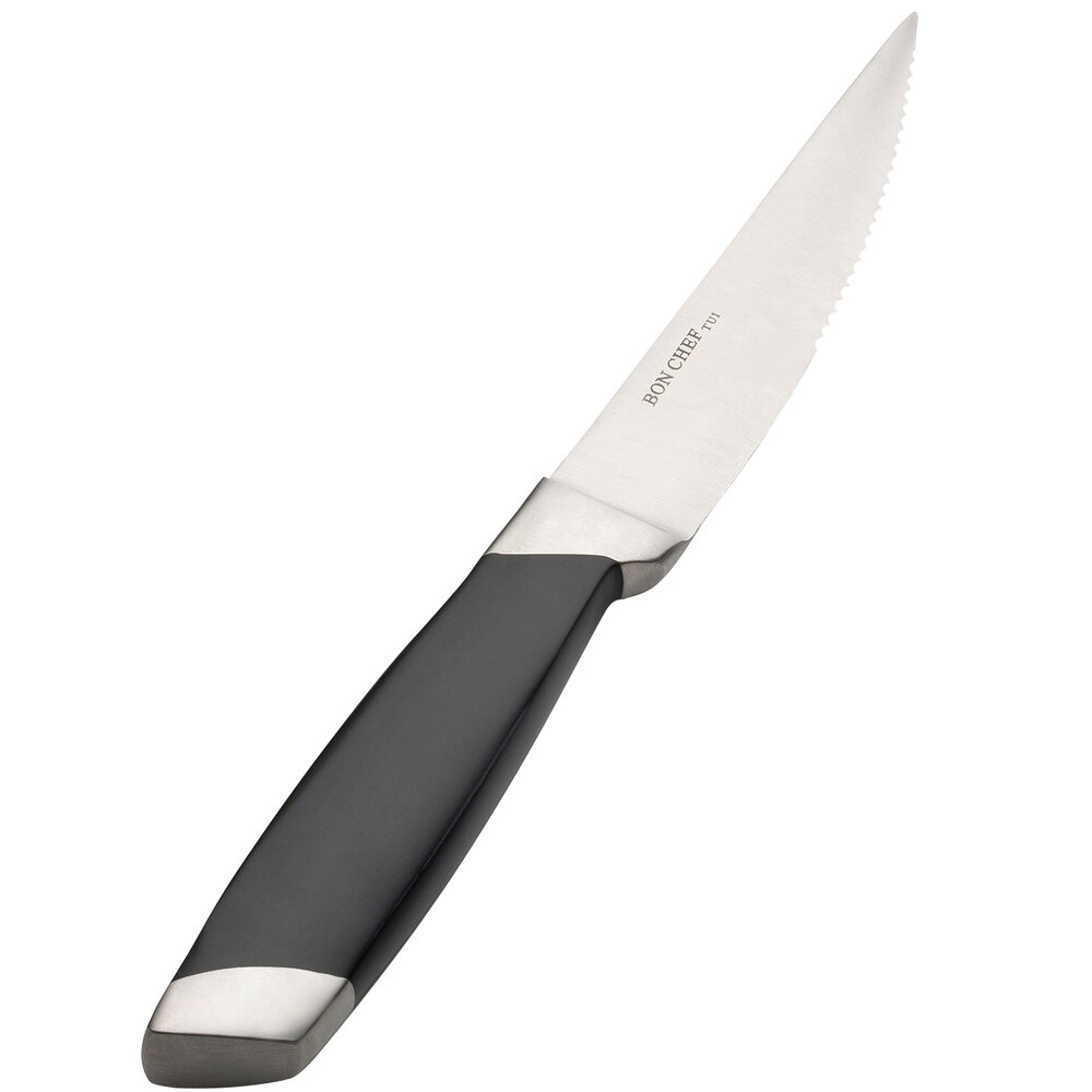 Bon Chef S936 Gaucho 10" Solid Stainless Steel Steak Knife with Polypropylene Handle - 12/Pack