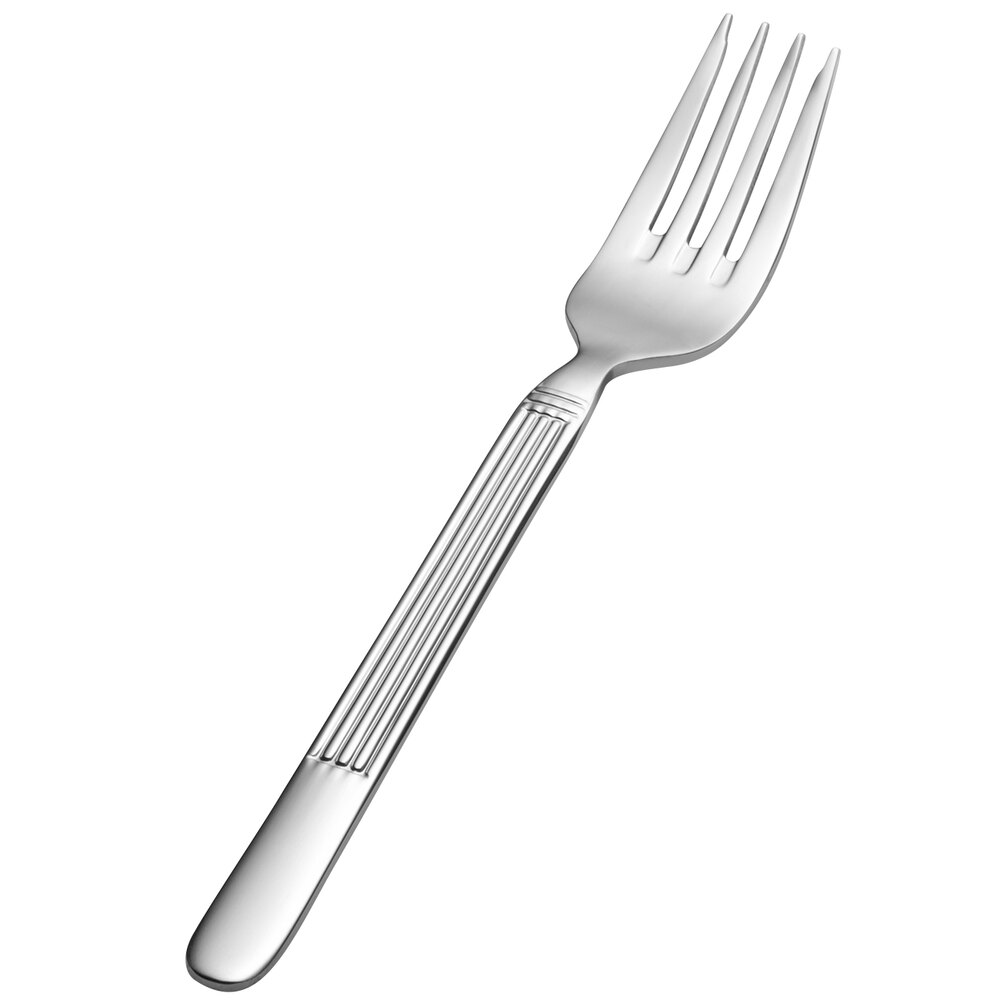 Bon Chef SBS3607 Apollo 7 5/8" 18/0 Extra Heavy Weight Bonsteel Salad/Dessert Fork - 12/Case