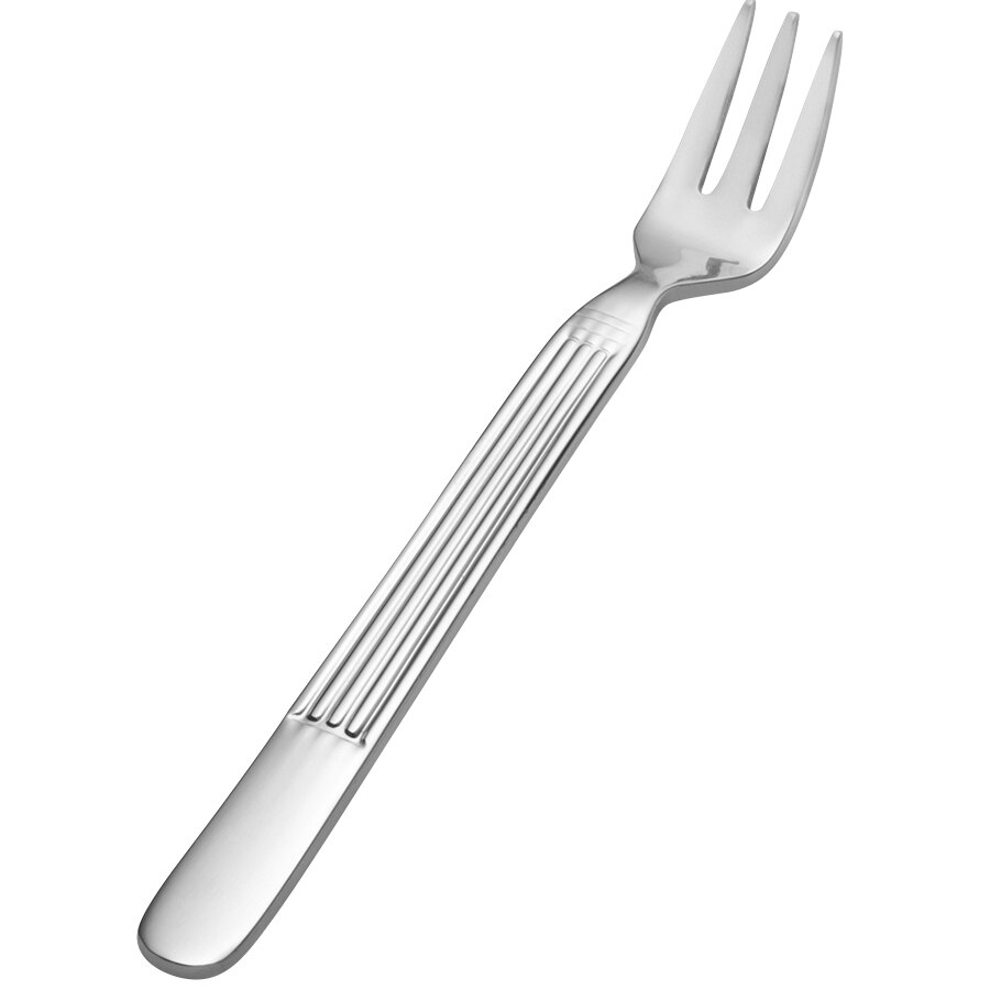 Bon Chef SBS3608 Apollo 5 1/4" 18/0 Extra Heavy Weight Bonsteel Oyster / Cocktail Fork - 12/Case