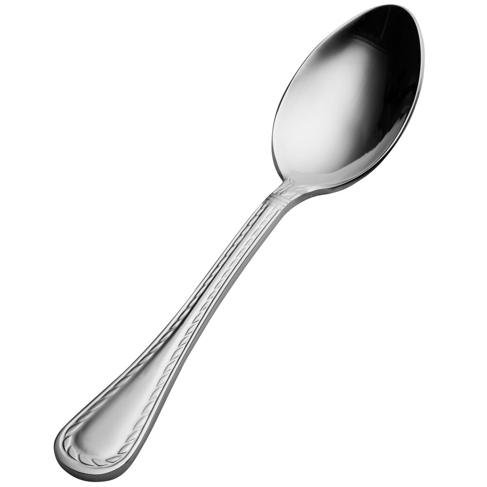 Bon Chef SBS403 Amore 7 1/4" 18/0 Extra Heavy Weight Bonsteel Soup / Dessert Spoon - 12/Case