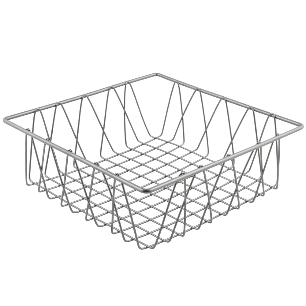 Clipper Mill by G.E.T. IR-912 Gray Powder Coated Square Wire Basket - 12" x 12" x 4"