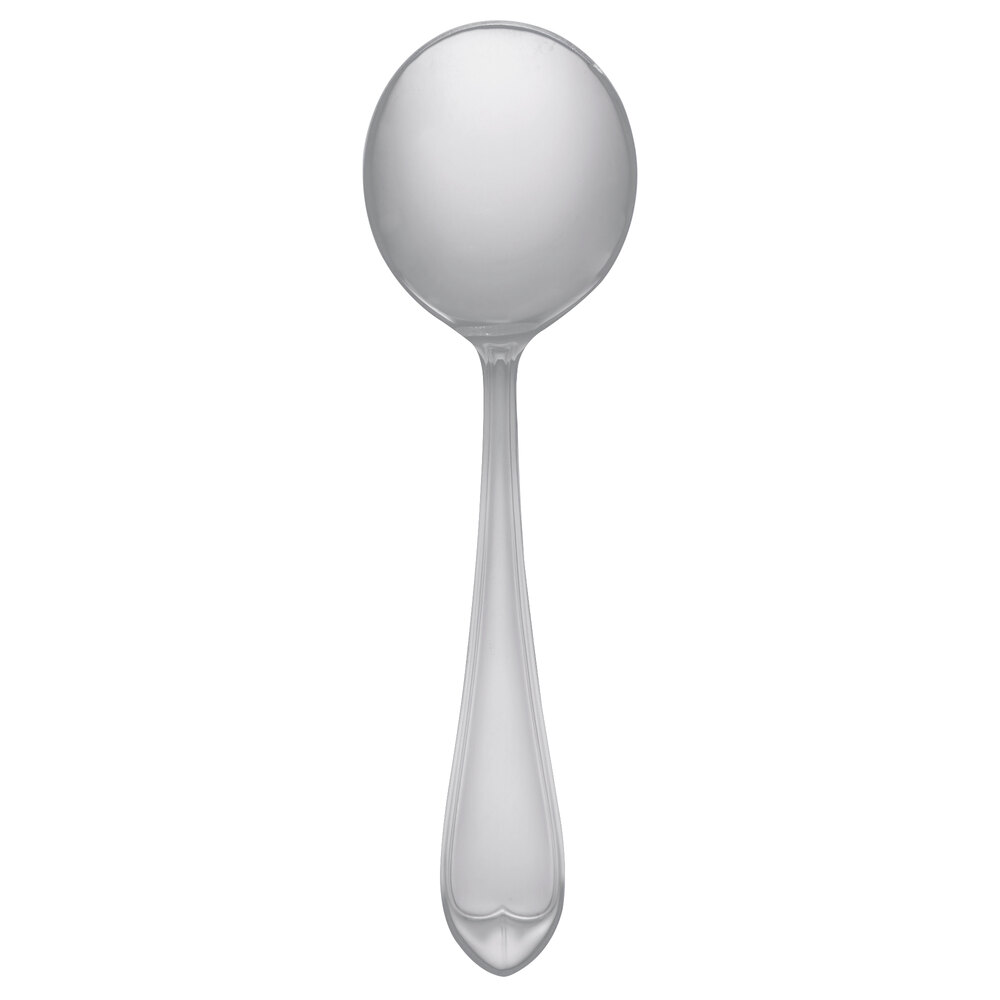 Libbey 239 016 Antique 5 5/8" 18/0 Stainless Steel Heavy Weight Bouillon Spoon - 36/Case