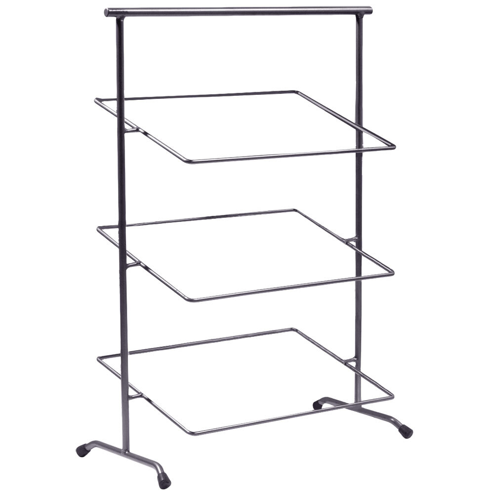 Clipper Mill by G.E.T. IR-907 POP 22" x 11" Gray Powder Coated Iron Rectangular 3-Tier Tilted Pane Stand