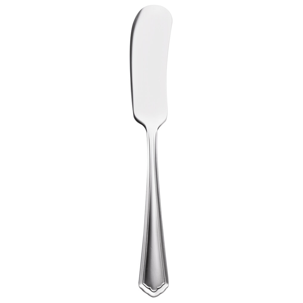 Libbey 256 053 Cortland 5 7/8" 18/0 Stainless Steel Heavy Weight Flat Handle Butter Knife / Spreader - 36/Case