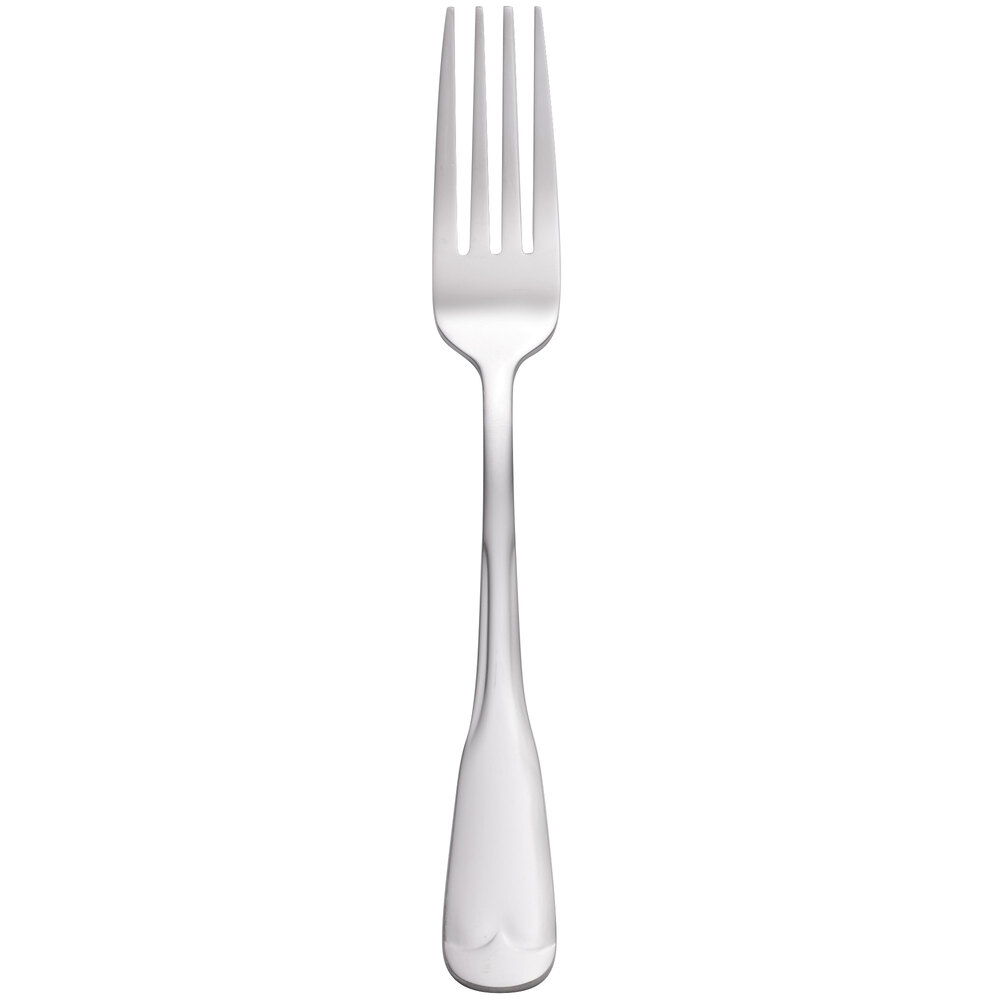 World Tableware 965 030 Columbus 7 1/4" 18/0 Stainless Steel Heavy Weight Utility / Dessert Fork - 36/Case