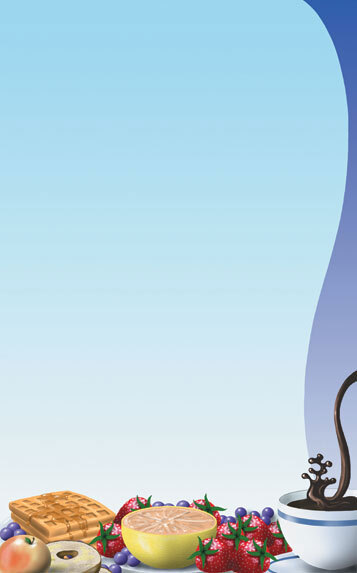 Choice 8 1/2" x 14" Menu Paper - Breakfast Themed Table Setting Design Right Insert - 100/Pack