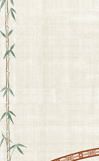 Choice 8 1/2" x 14" Menu Paper Asian Themed Bamboo Design Left Insert - 100/Pack