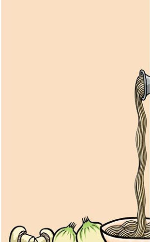 Choice 8 1/2" x 11" Menu Paper Right Insert - Pasta Themed Meal Design - 100/Pack