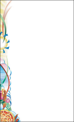 Choice 8 1/2" x 11" Menu Paper Left Insert - Pasta Themed Table Setting Design - 100/Pack