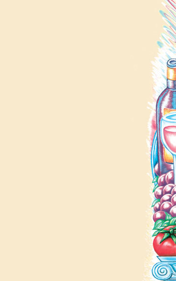 Choice 8 1/2" x 11" Menu Paper - Wine Themed Bottle Design Right Insert - 100/Pack