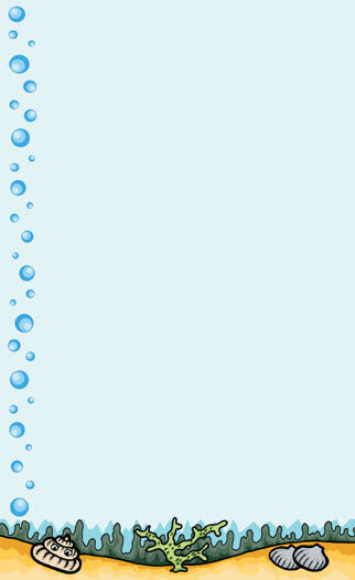 Choice 8 1/2" x 11" Menu Paper - Seafood Themed Bubbles Design Left Insert - 100/Pack