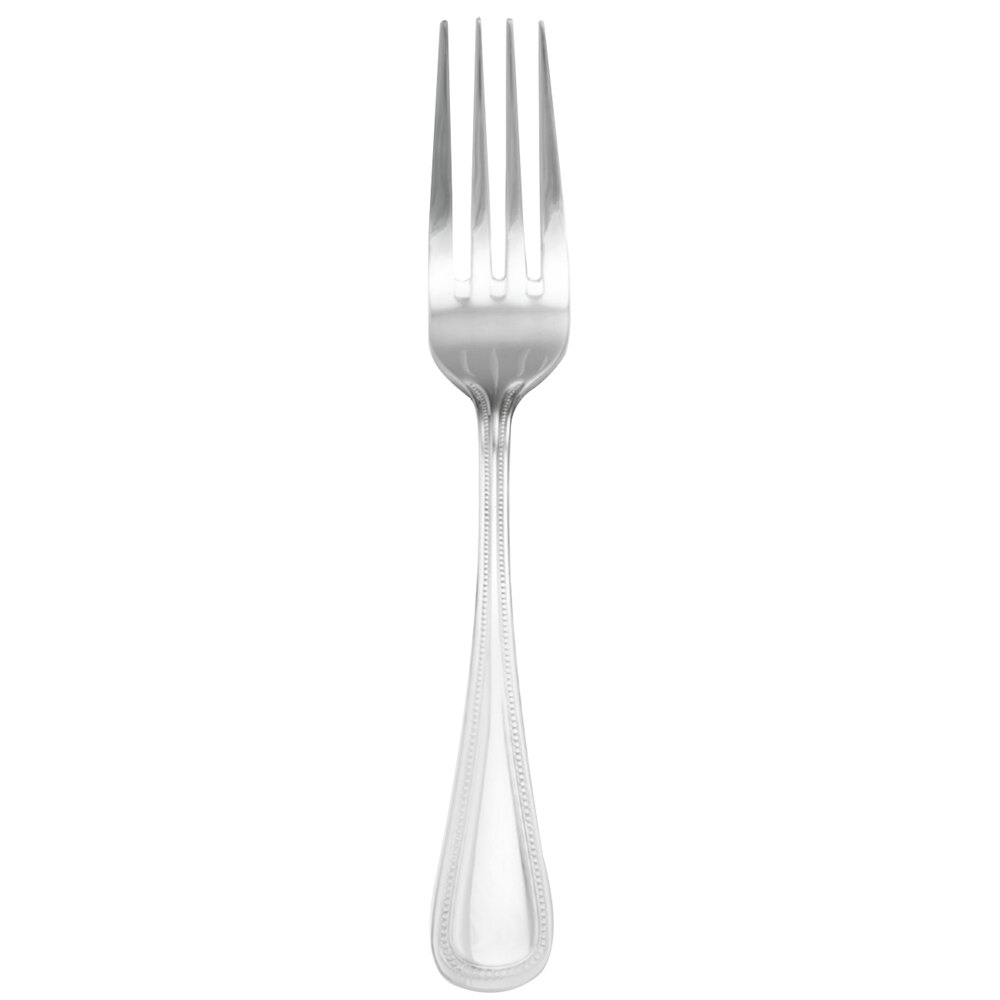 Walco Classic Bead from Steelite International WL9205 7 5/8" 18/10 Stainless Steel Extra Heavy Weight Dinner Fork - 24/Case