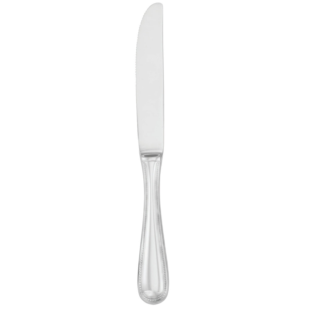 Walco Classic Bead from Steelite International WL9225 9 1/8" 18/10 Stainless Steel Extra Heavy Weight Hollow Handle Dinner Knife - 12/Case