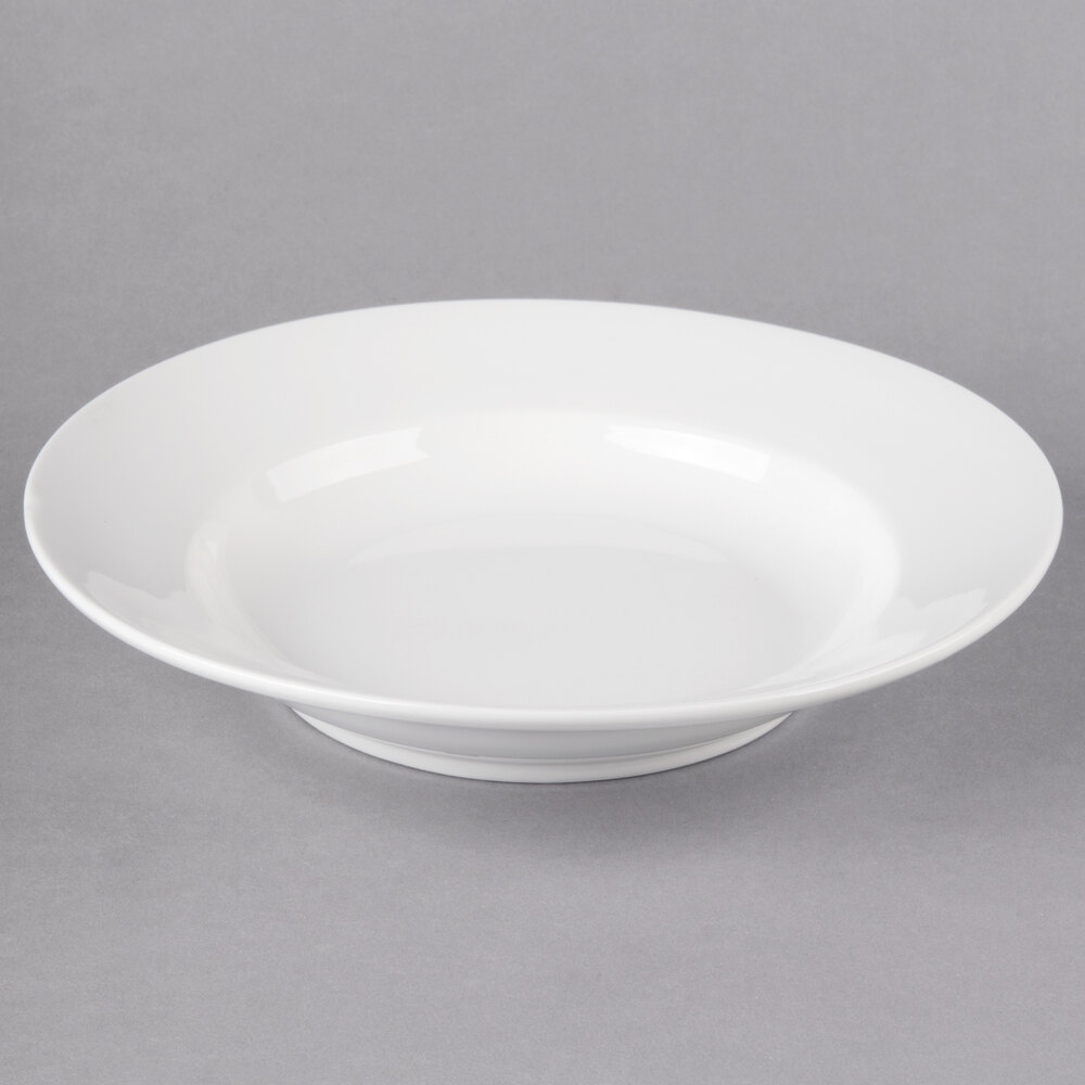 10 Strawberry Street WTR-9RSOUP Whittier 7.5 oz. White Porcelain Rim Soup Bowl - 24/Case