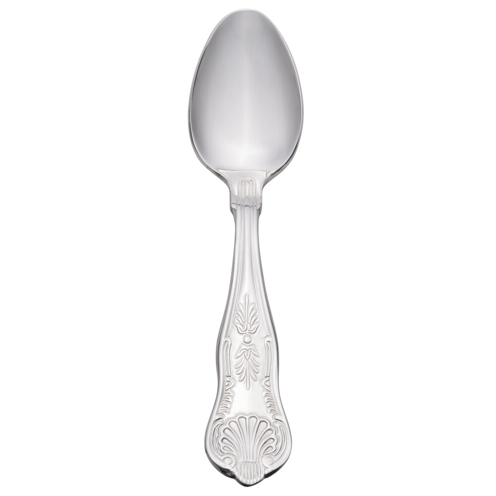 Libbey 244 007 Kings 4 1/4" 18/0 Stainless Steel Heavy Weight Demitasse Spoon - 36/Case