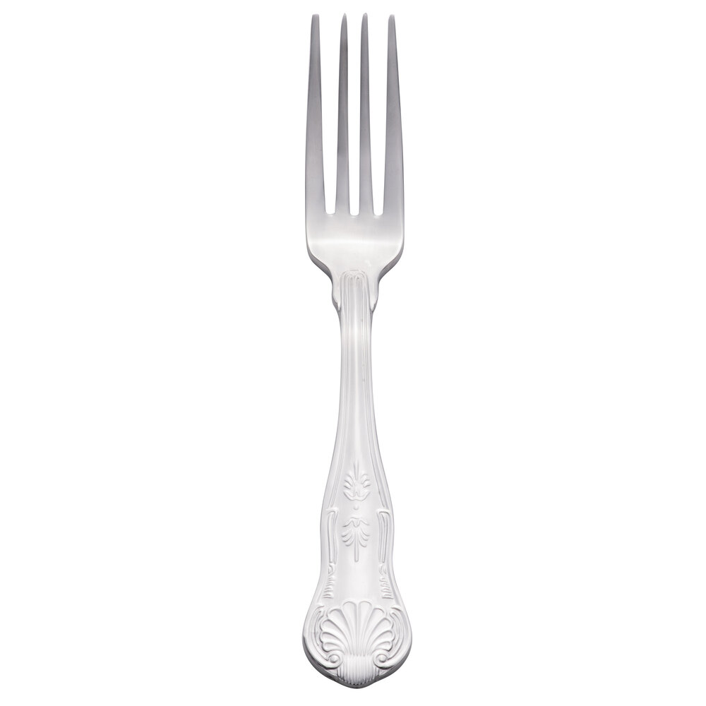 Libbey 244 030 Kings 7" 18/0 Stainless Steel Heavy Weight Utility / Dessert Fork - 36/Case