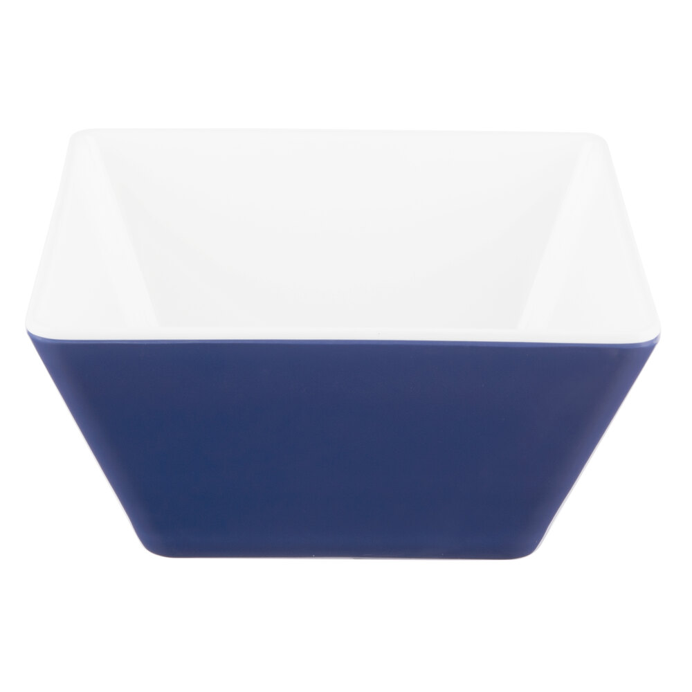Vollrath V2220230 1.5 Qt. Blue / White Medium Square Melamine Bowl