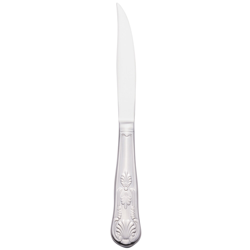 Libbey 244 5762 Kings 8 7/8" 18/0 Stainless Steel Heavy Weight Solid Handle Steak Knife with Fluted Blade - 36/Case