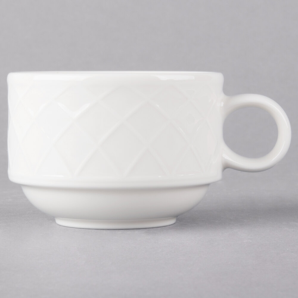 Villeroy & Boch 16-2238-1451 Bella 3.5 oz. White Porcelain Stackable Cup - 6/Case