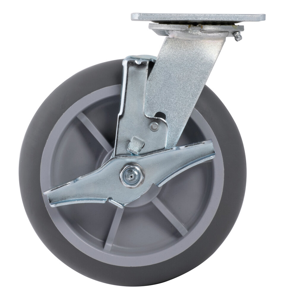 8" Swivel Plate Caster with Brake for CVC Series