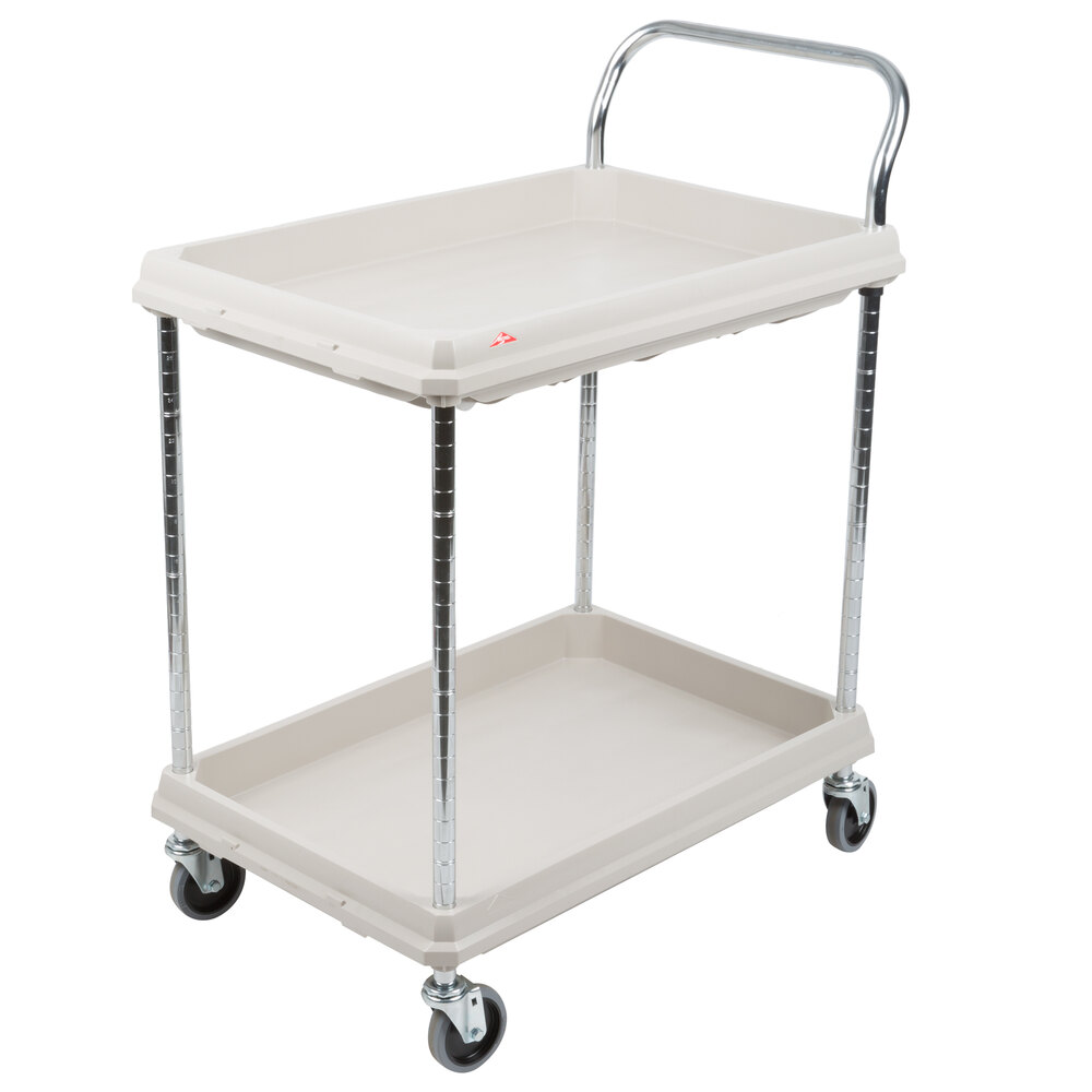 Metro BC2030-2DG Gray Utility Cart with Two Deep Ledge Shelves 32 3/4" x 21 1/2"