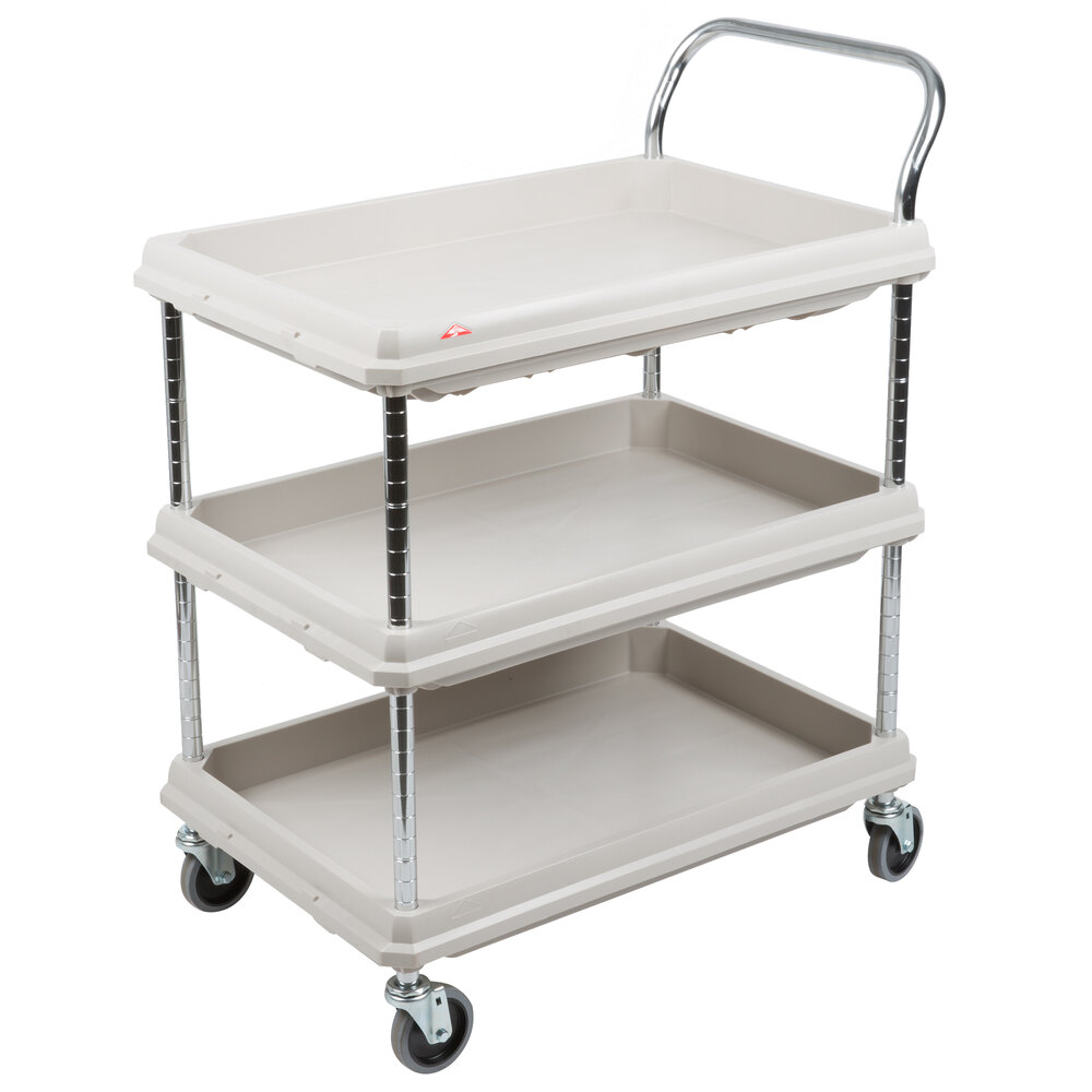 Metro BC2030-3DG Gray Utility Cart with Three Deep Ledge Shelves - 32 3/4" x 21 1/2"