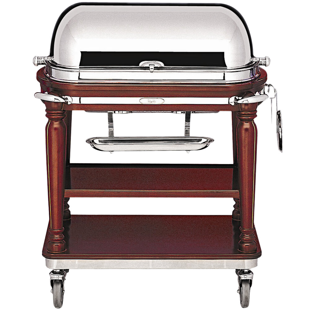 Bon Chef 50000 42" x 23 1/2" x 42 1/2" Mahogany Roast Beef Trolley