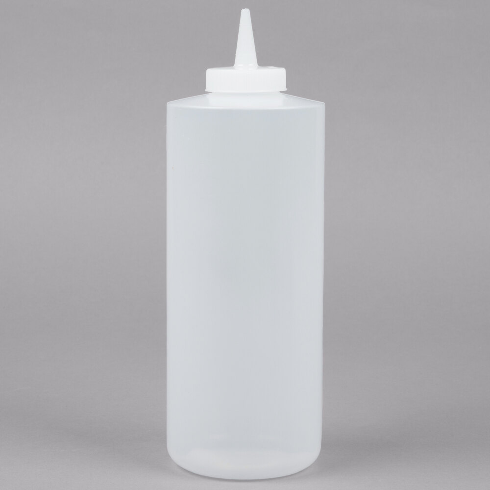 Tablecraft 32C 32 oz. Clear Squeeze Bottle - 12/Pack
