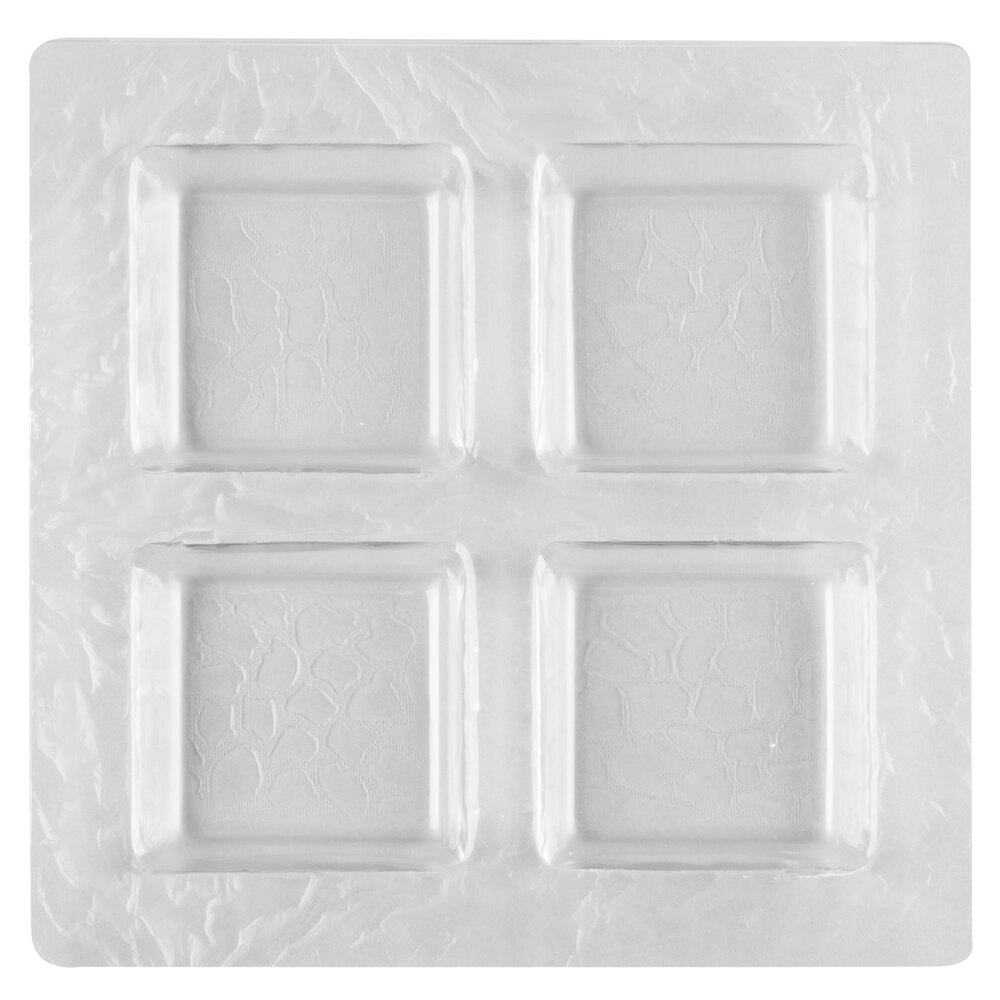Clipper Mill by G.E.T. PL-01 11 1/2" Clear Plastic 4-Compartment Tray
