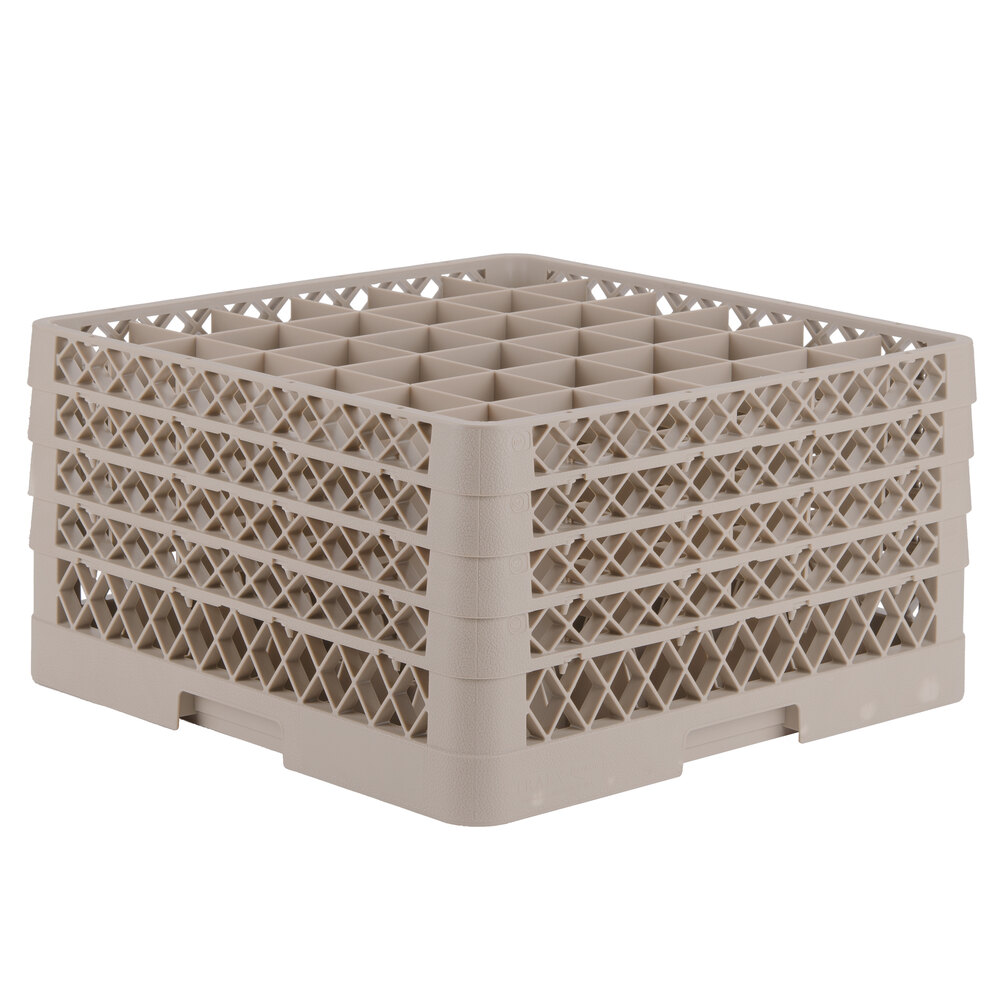 Vollrath TR13CCCC Traex® Full-Size Beige 36-Compartment 6 3/4" Glass Rack