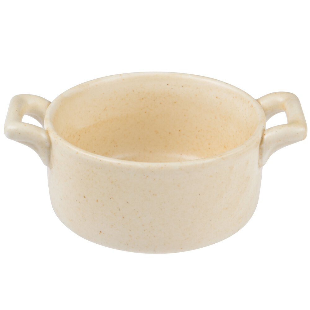 Bon Chef 1600002PWheat 9.5 oz. Wheat Porcelain Cocotte - 36/Case