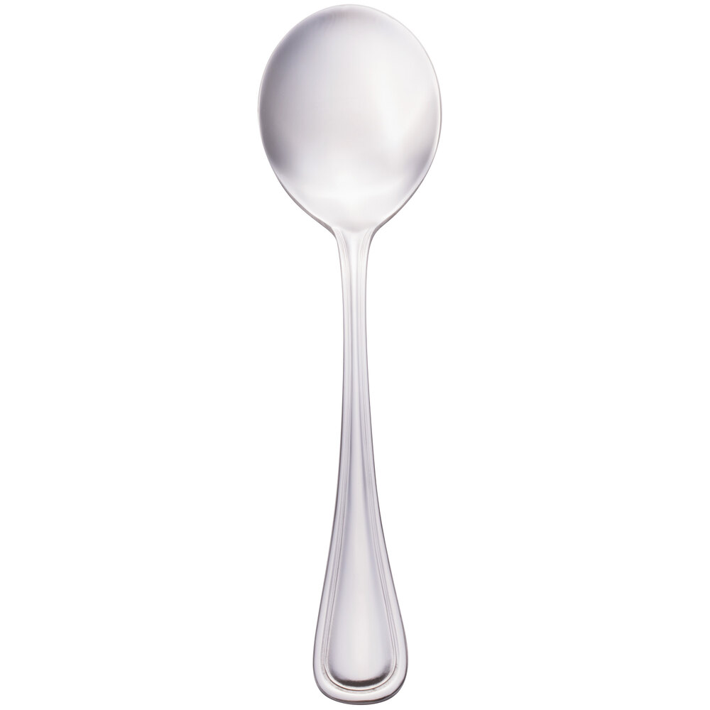Walco Lisbon from Steelite International WL3512 6 3/4" 18/0 Stainless Steel Heavy Weight Bouillon Spoon - 36/Case