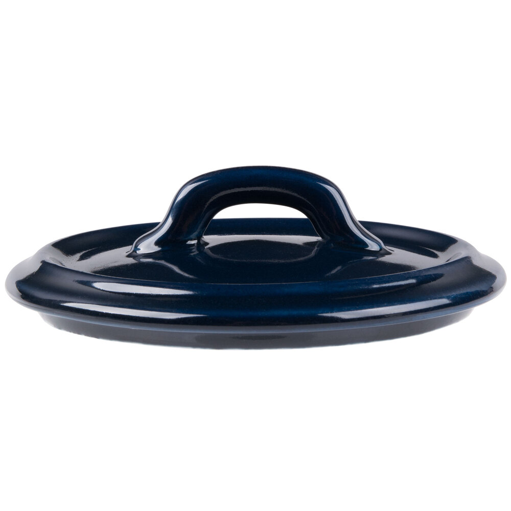 Bon Chef 1600003PCobaltblue 4" Cobalt Blue Porcelain Cocotte Lid - 36/Case