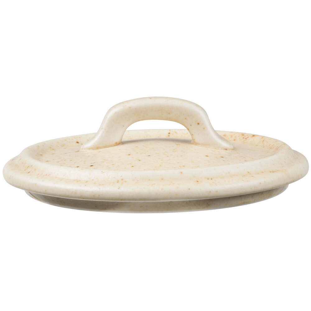 Bon Chef 1600003PWheat 4" Wheat Porcelain Cocotte Lid - 36/Case