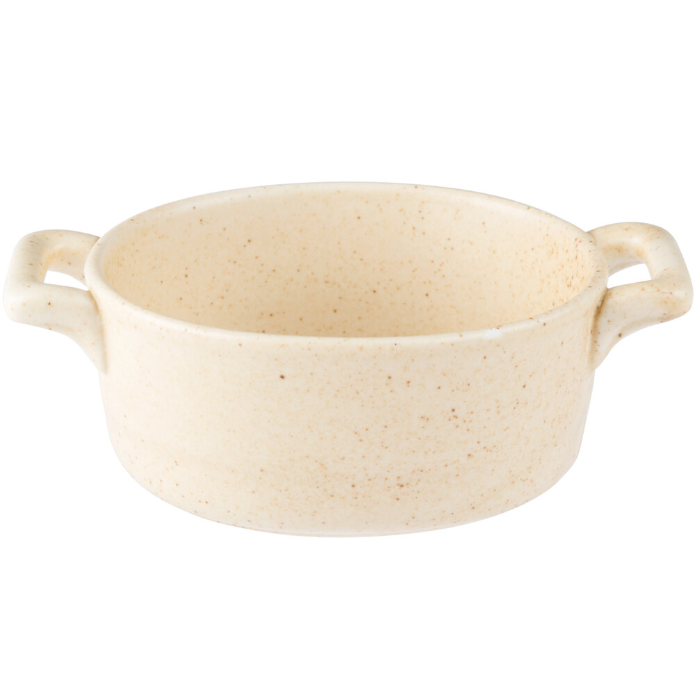 Bon Chef 1600004PWheat 8.5 oz. Wheat Porcelain Oval Cocotte - 36/Case
