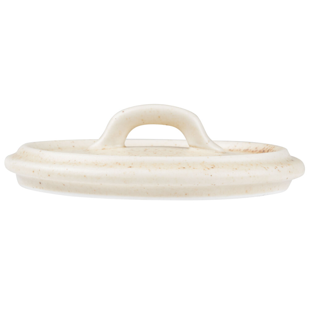 Bon Chef 1600005PWheat 5" Wheat Porcelain Oval Cocotte Lid - 36/Case