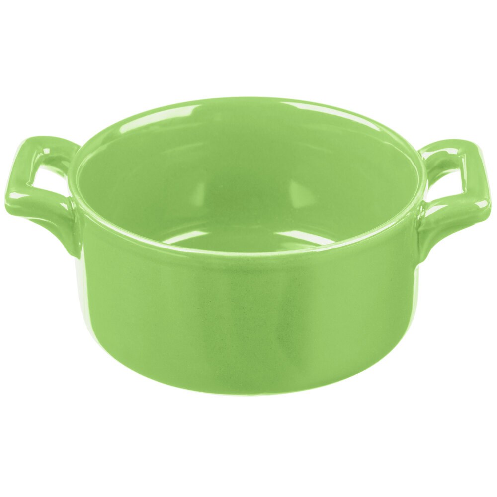 Bon Chef 1600002PLime 9.5 oz. Lime Porcelain Cocotte - 36/Case