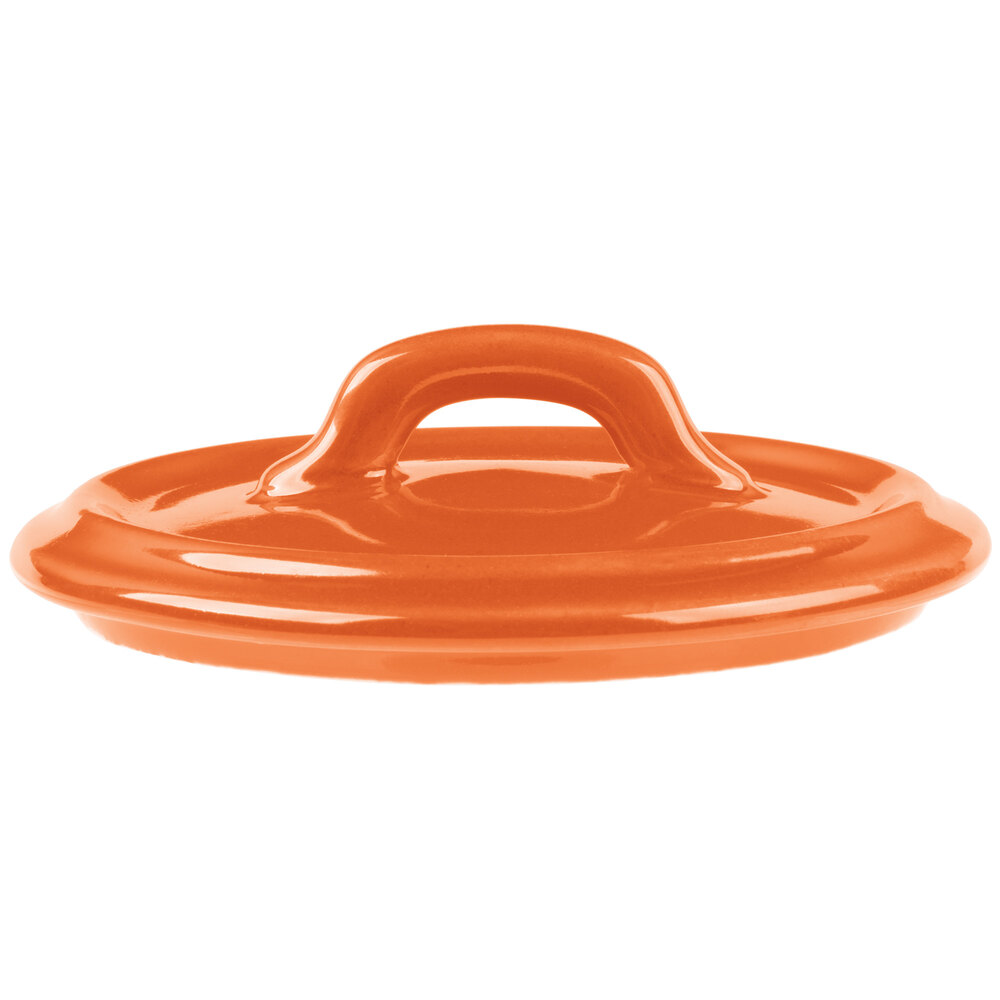 Bon Chef 1600003POrange 4" Orange Porcelain Cocotte Lid - 36/Case
