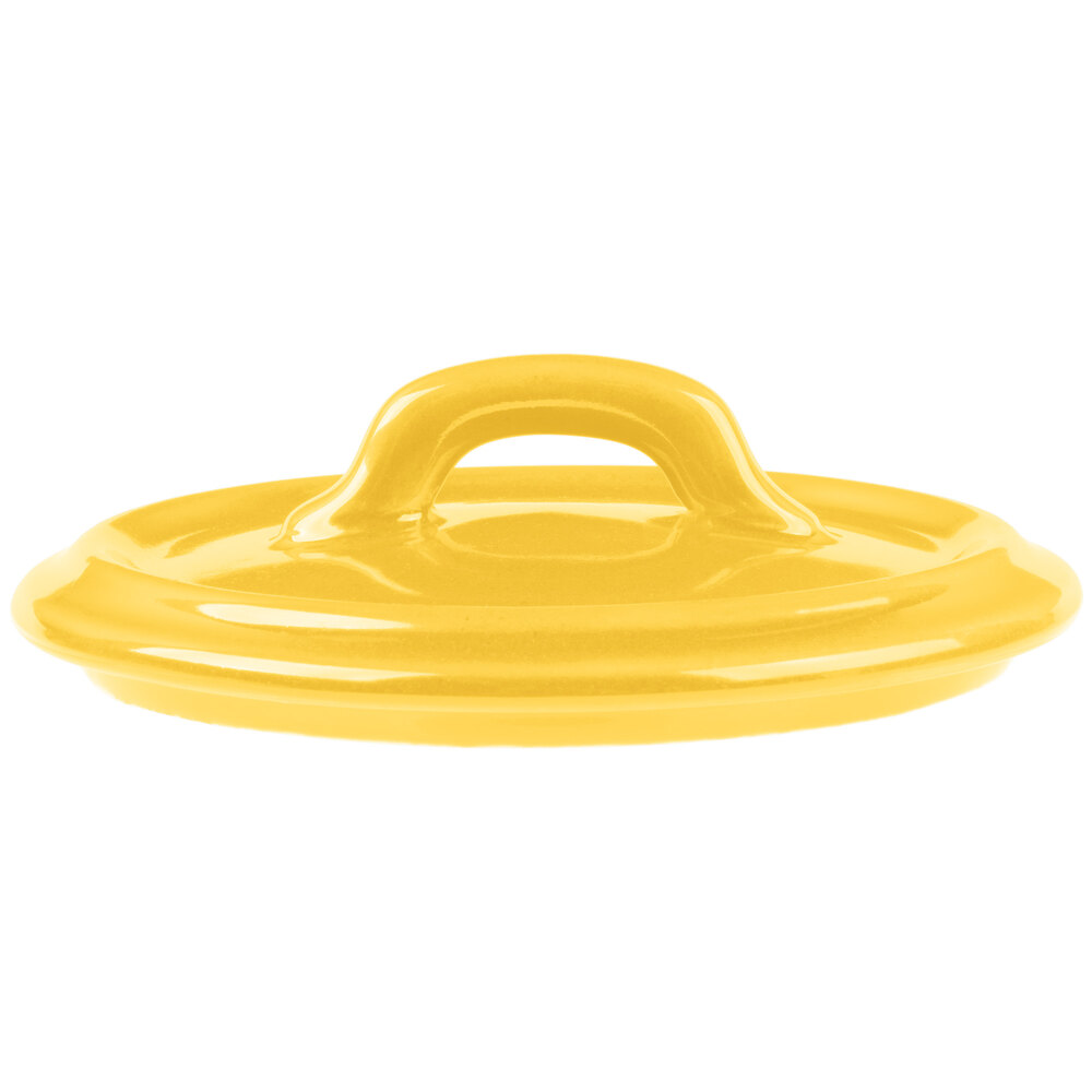 Bon Chef 1600003PYellow 4" Yellow Porcelain Cocotte Lid - 36/Case