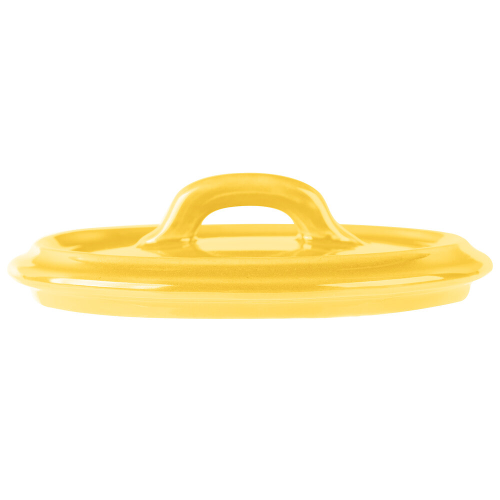 Bon Chef 1600005PYellow 5" Yellow Porcelain Oval Cocotte Lid - 36/Case