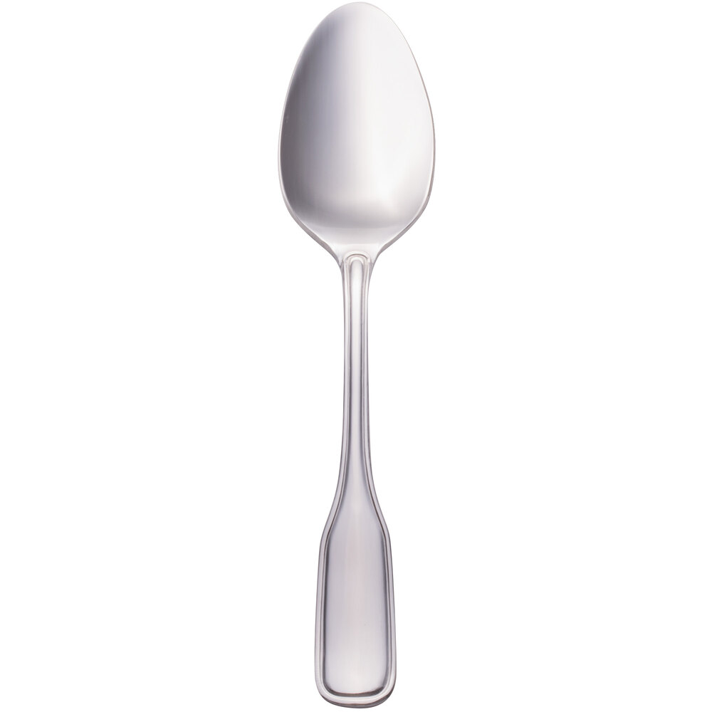 Walco Saville from Steelite International WL6607 6 9/16" 18/0 Stainless Steel Heavy Weight Dessert Spoon - 24/Case