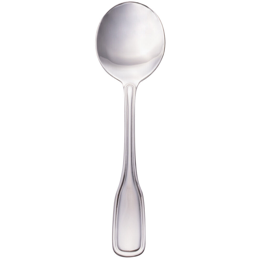 Walco Saville from Steelite International WL6612 6 1/4" 18/0 Stainless Steel Heavy Weight Bouillon Spoon - 24/Case