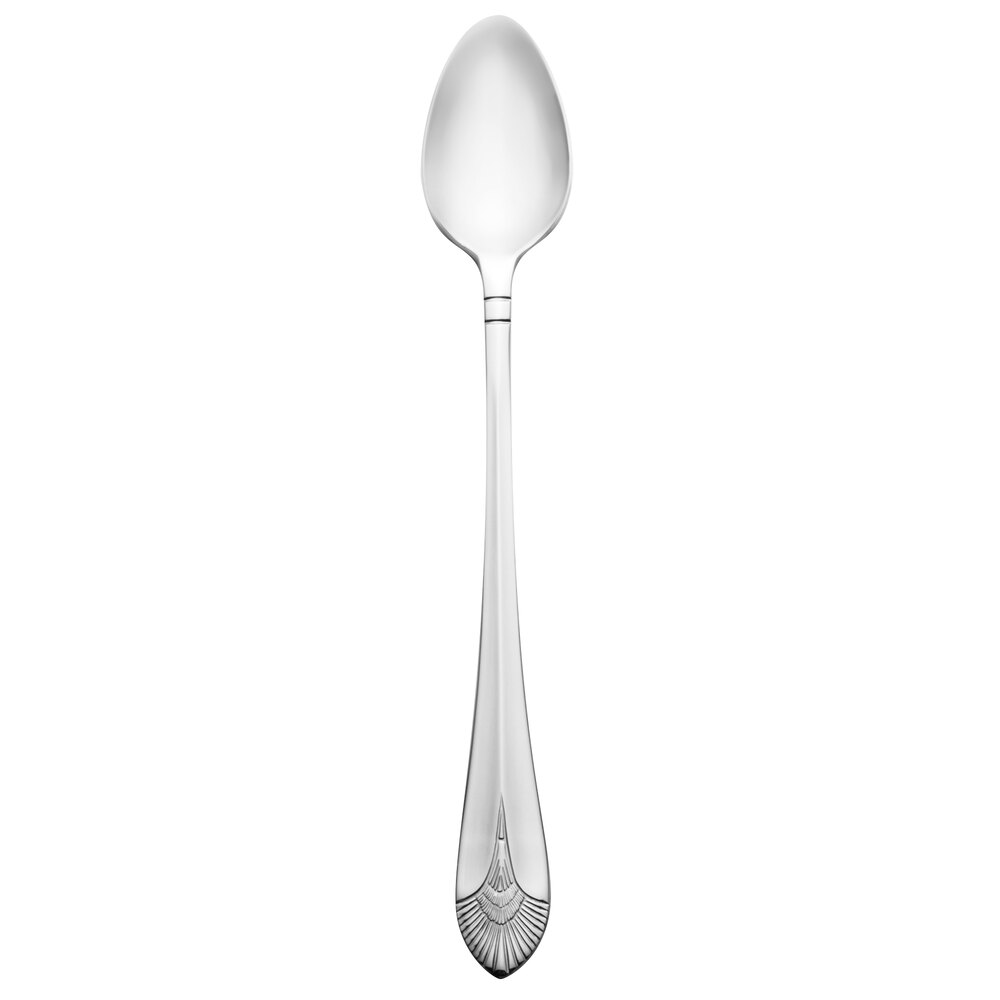 Walco Art Deco from Steelite International WL8004 7 3/8" 18/10 Stainless Steel Extra Heavy Weight Iced Tea Spoon - 24/Case