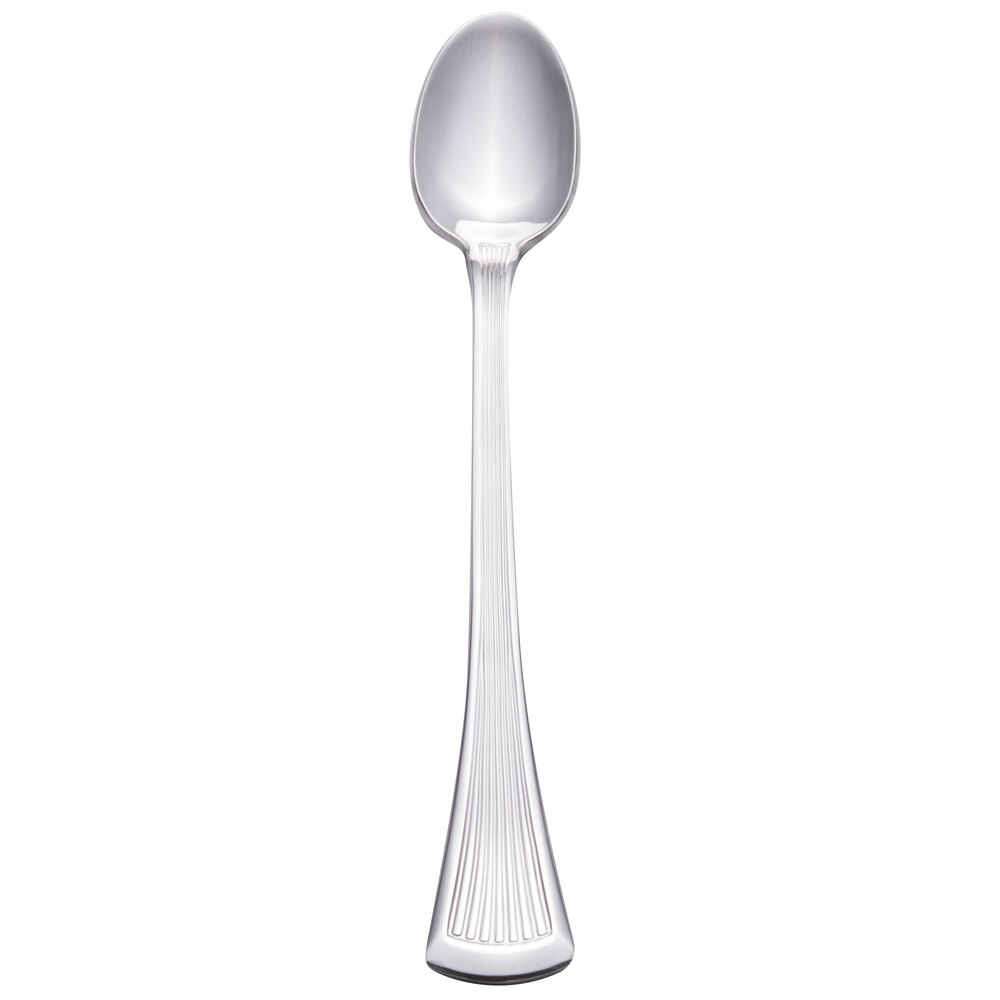Walco Bosa Nova from Steelite International WL1804 7 1/4" 18/0 Stainless Steel Heavy Weight Iced Tea Spoon - 36/Case