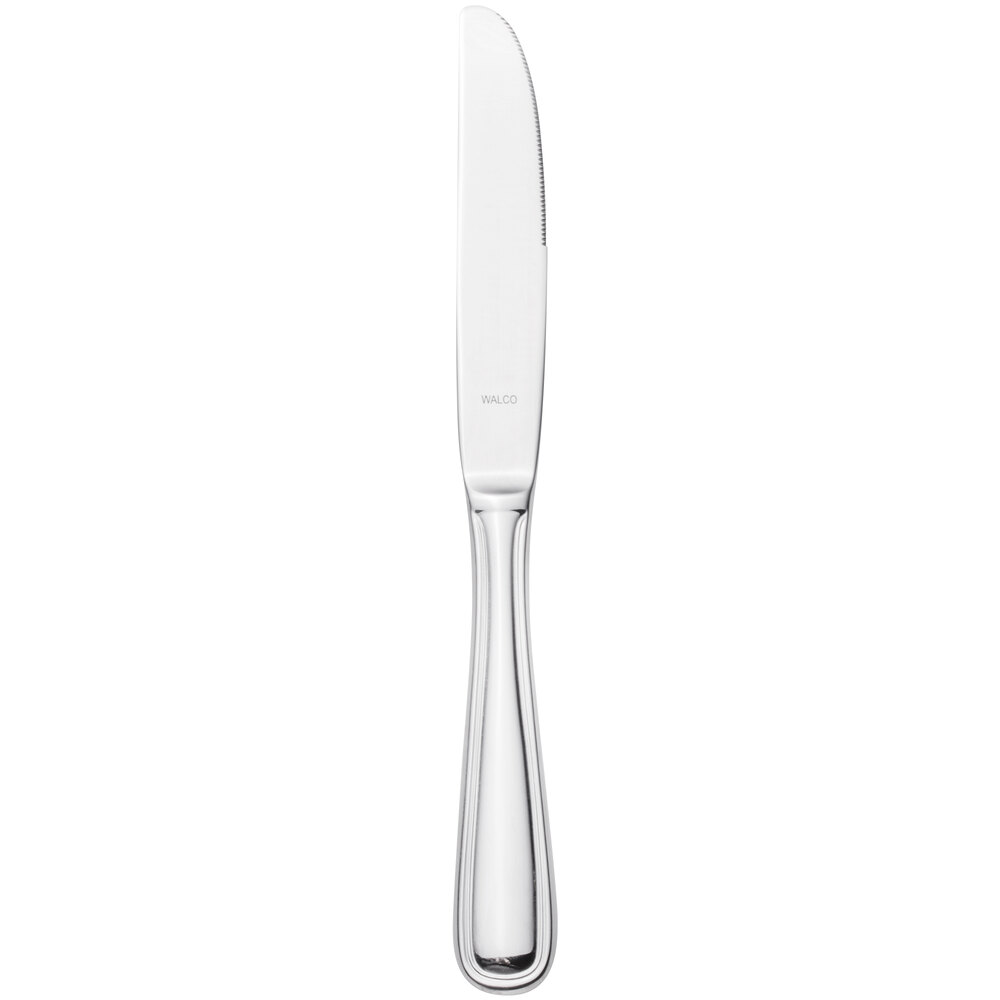 Walco Ultra from Steelite International WL96451 9 1/4" 18/10 Stainless Steel Extra Heavy Weight Solid Handle European Table Knife - 12/Case