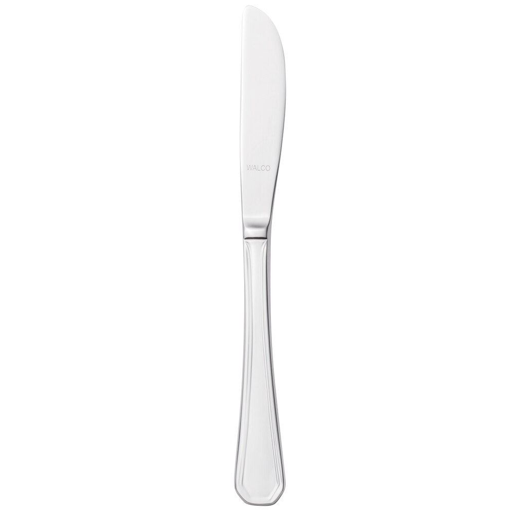 Walco Prim from Steelite International WL9711 7" 18/10 Stainless Steel Extra Heavy Weight Solid Handle Butter Knife - 12/Case